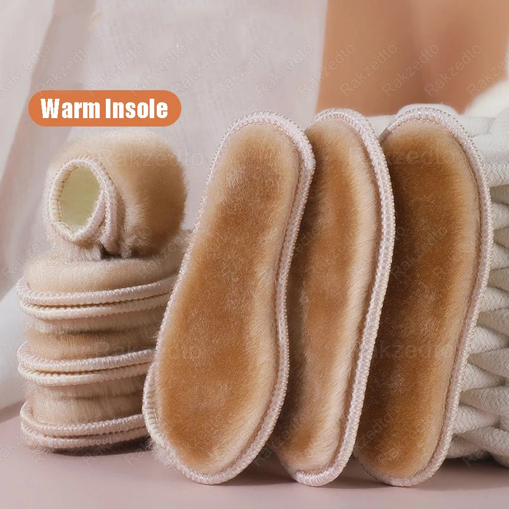 Semelles chauffantes pour enfants – Semelles chaudes d'hiver avec fausse fourrure