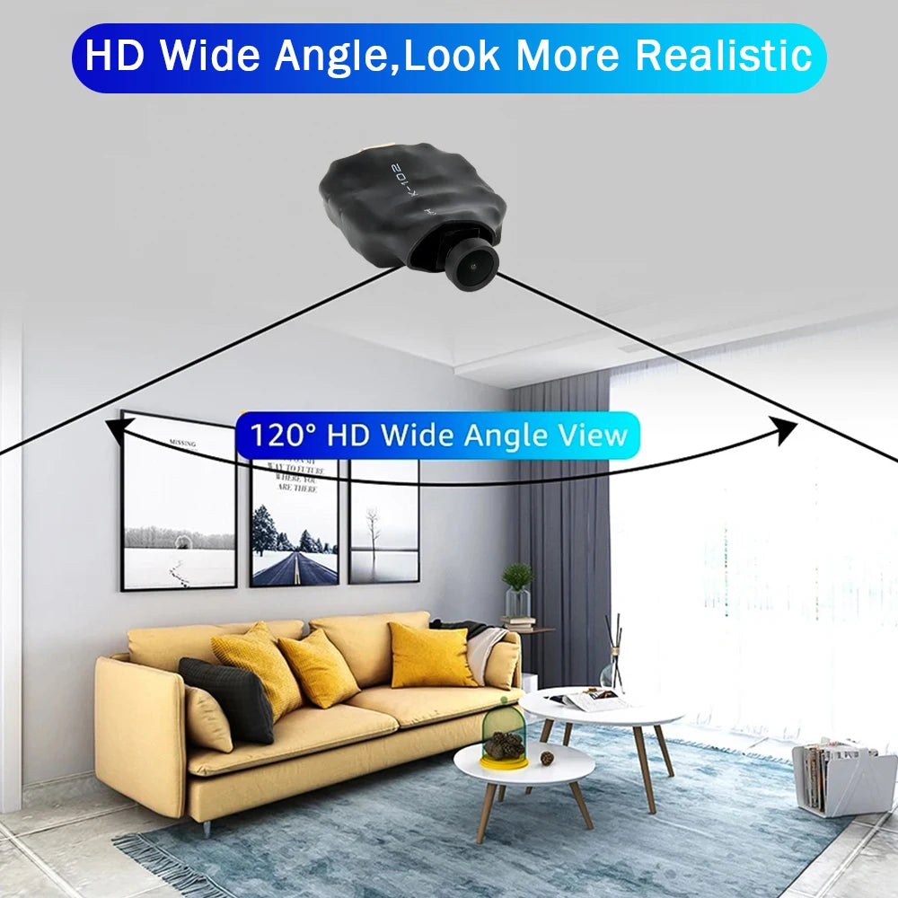Mini HD IP Camera – 120° Wide Angle WiFi Security Motion