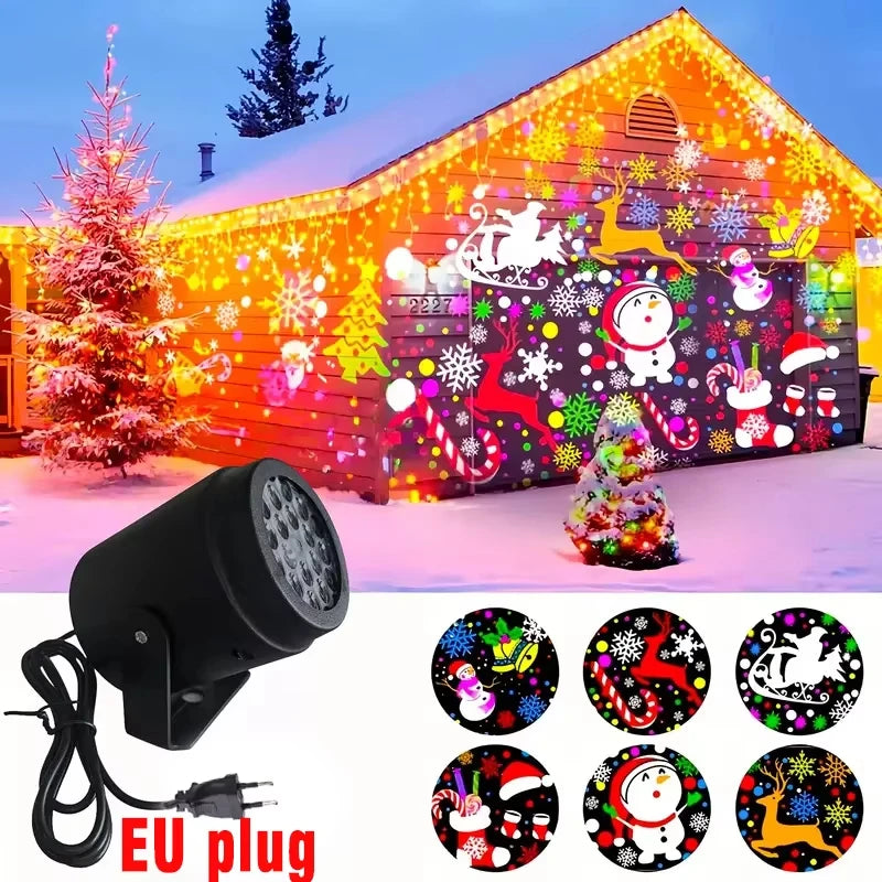Christmas Laser Projector – 16 Snowflake Patterns LED