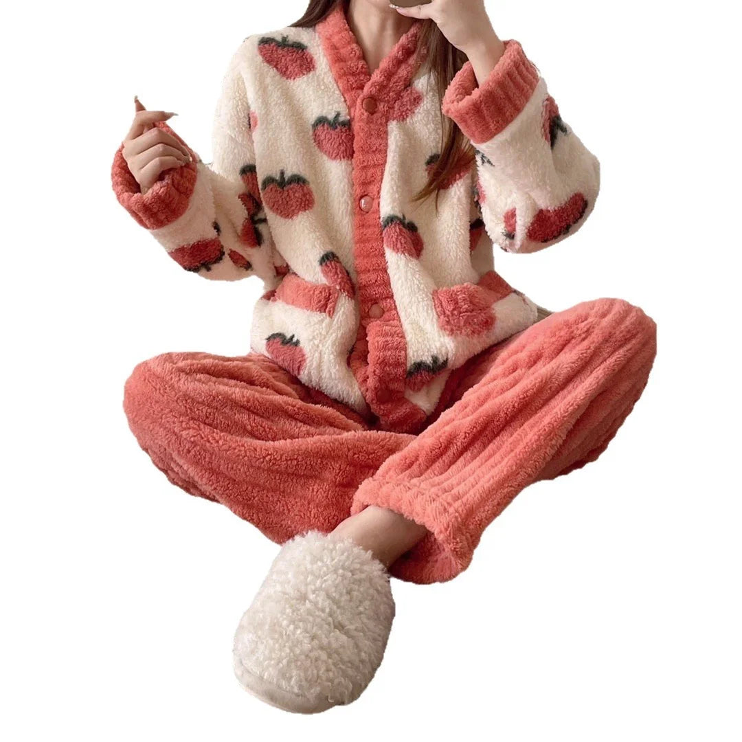 Women’s Flannel Pajama Set – Warm Cozy Homewear