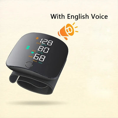 Rechargeable Wrist BP Monitor Digital Heart Rate Pulse