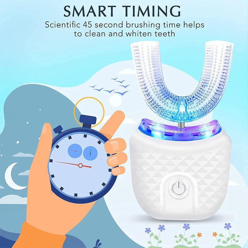 U-Shaped Electric Toothbrush with 360° Automatic Cleaning