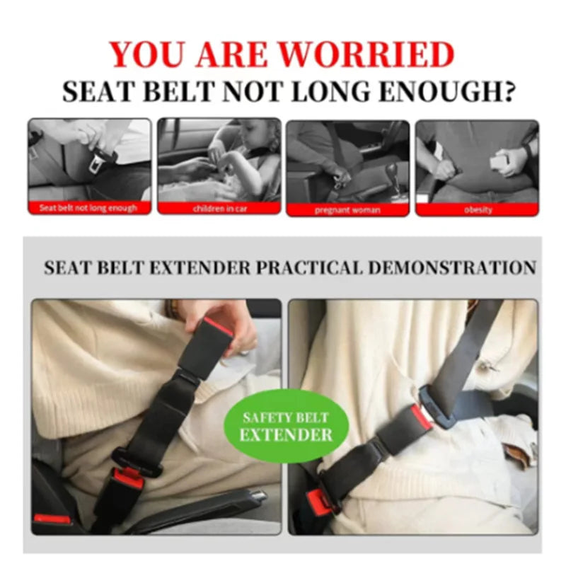 Rallonge de ceinture de sécurité universelle – Clip réglable de 23 cm