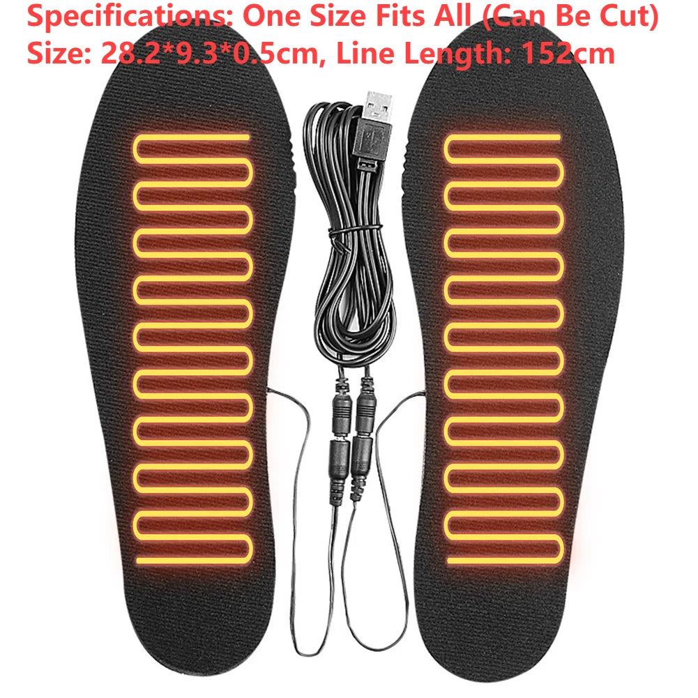 Electric Heated Insoles USB Rechargeable Foot Warmers