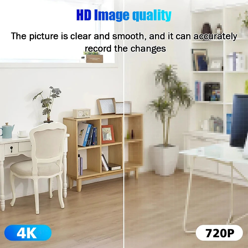 Mini caméra de sécurité sans fil 4K – Caméra espion WiFi cachée