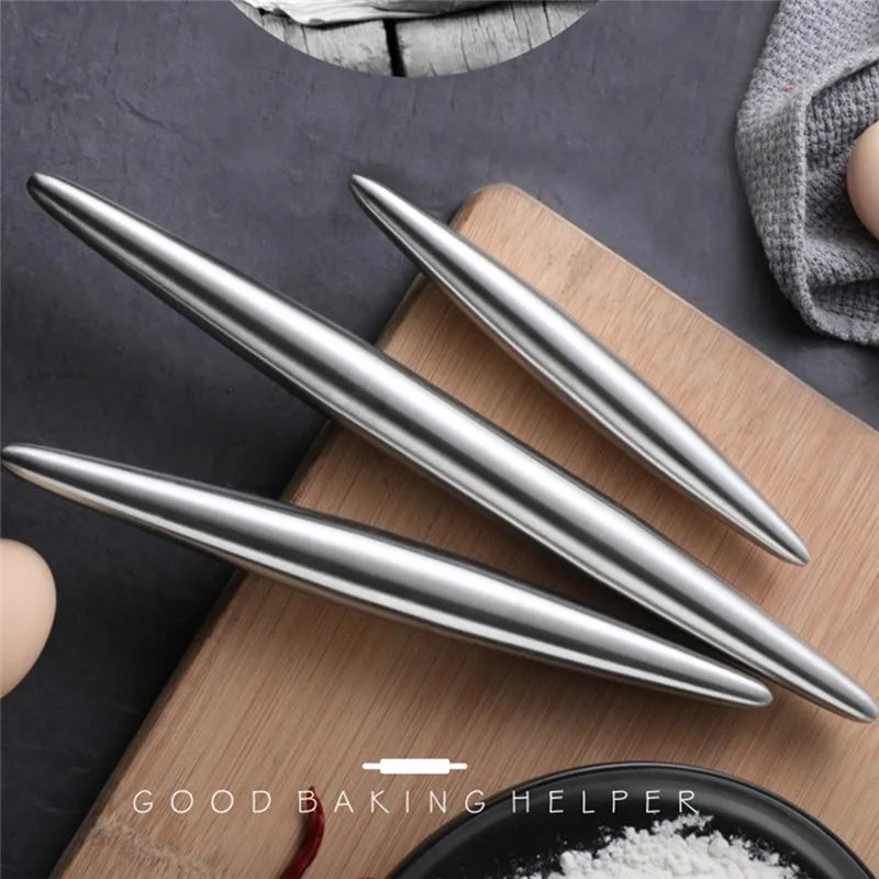 30cm Stainless Steel Rolling Pin – Non-Stick Baking Tool