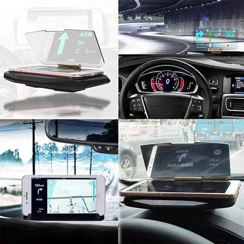 Wireless HUD Mount – Phone Holder & Navigation Projector