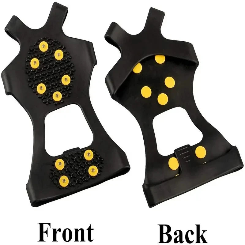 2-Pack Anti-Slip Shoe Grips with Steel Spikes for Snow & Ice