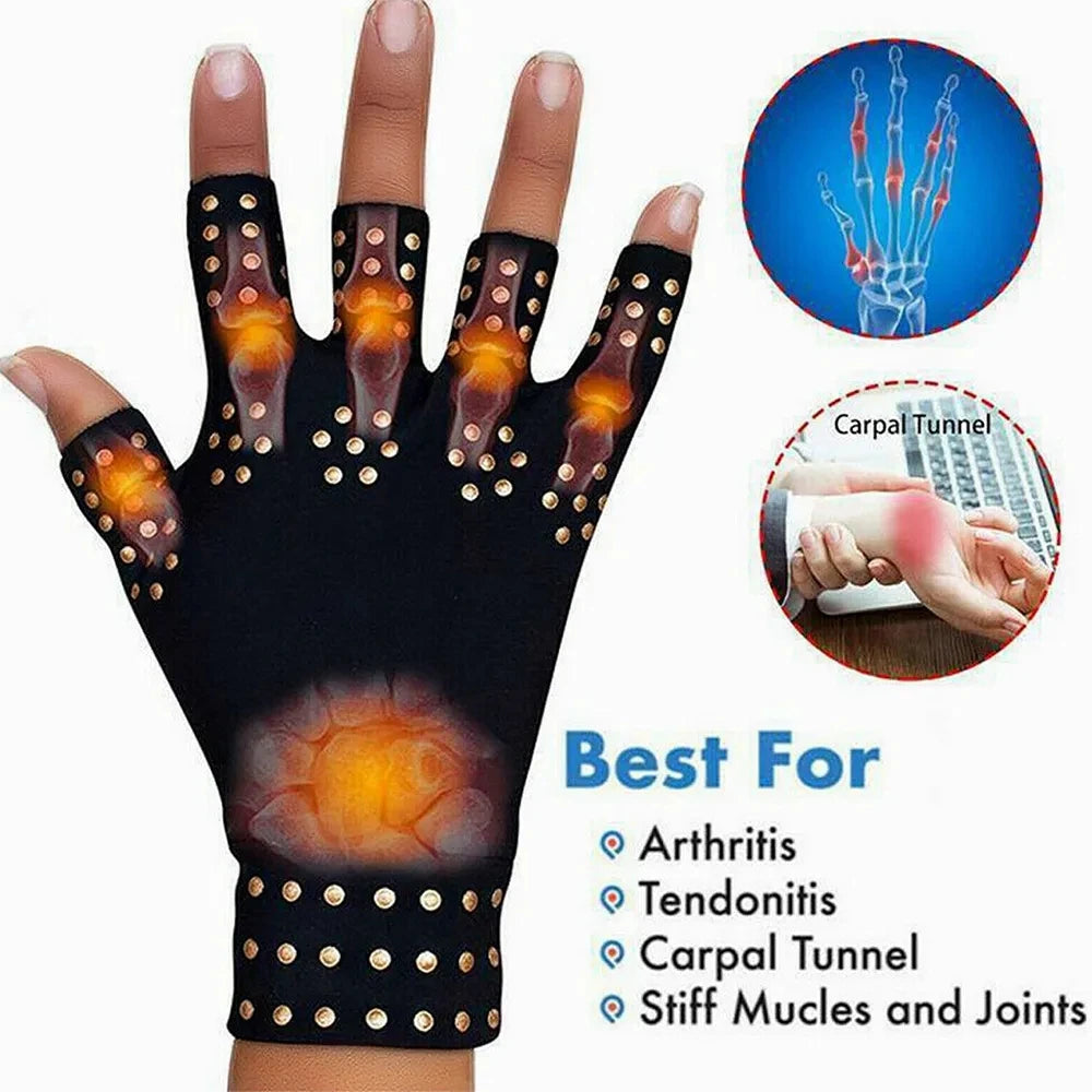 Vingerloze handschoenen met magnetische therapie – compressieondersteuning