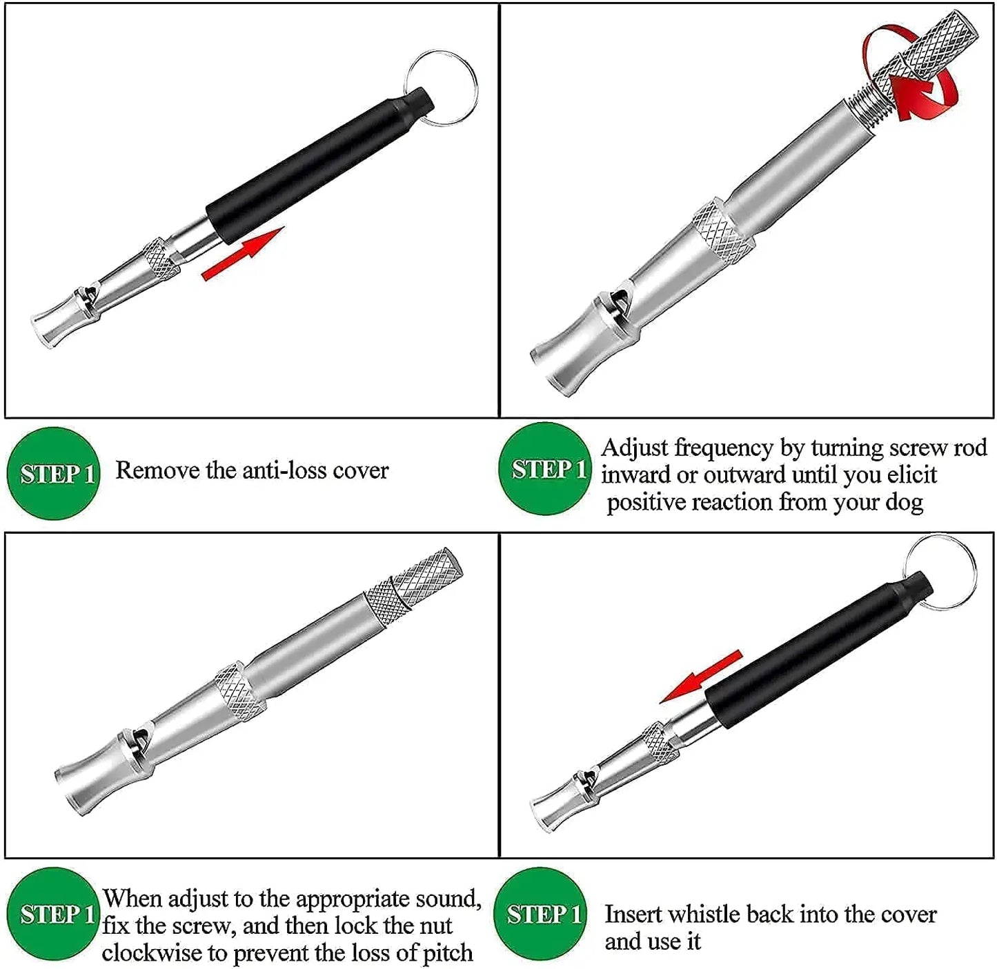 Sifflet et clicker professionnels pour chiens – Signaux ultrasoniques de dressage et d'apaisement