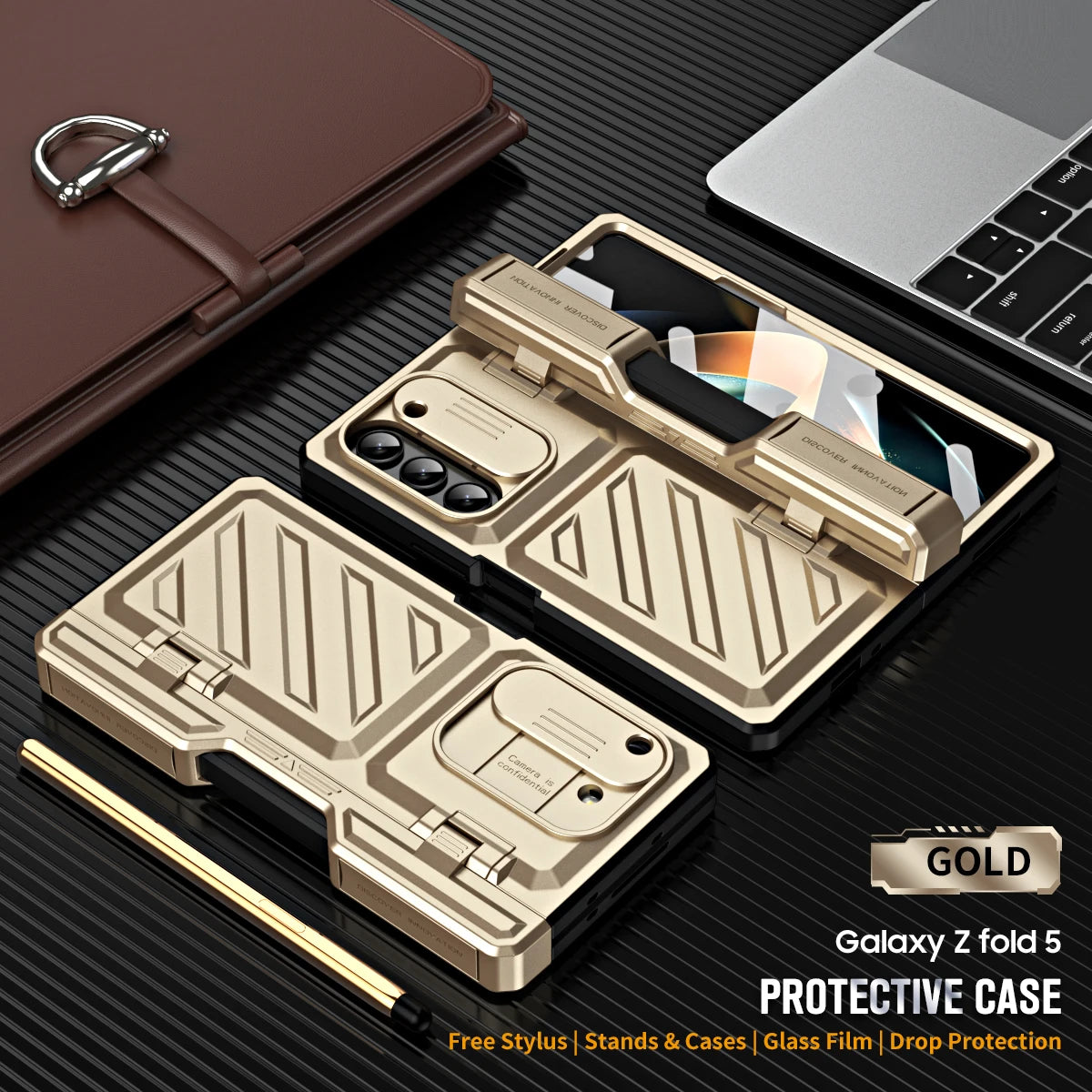 Heavy-Duty TPU Fold Case – Screen Protector & Stylus
