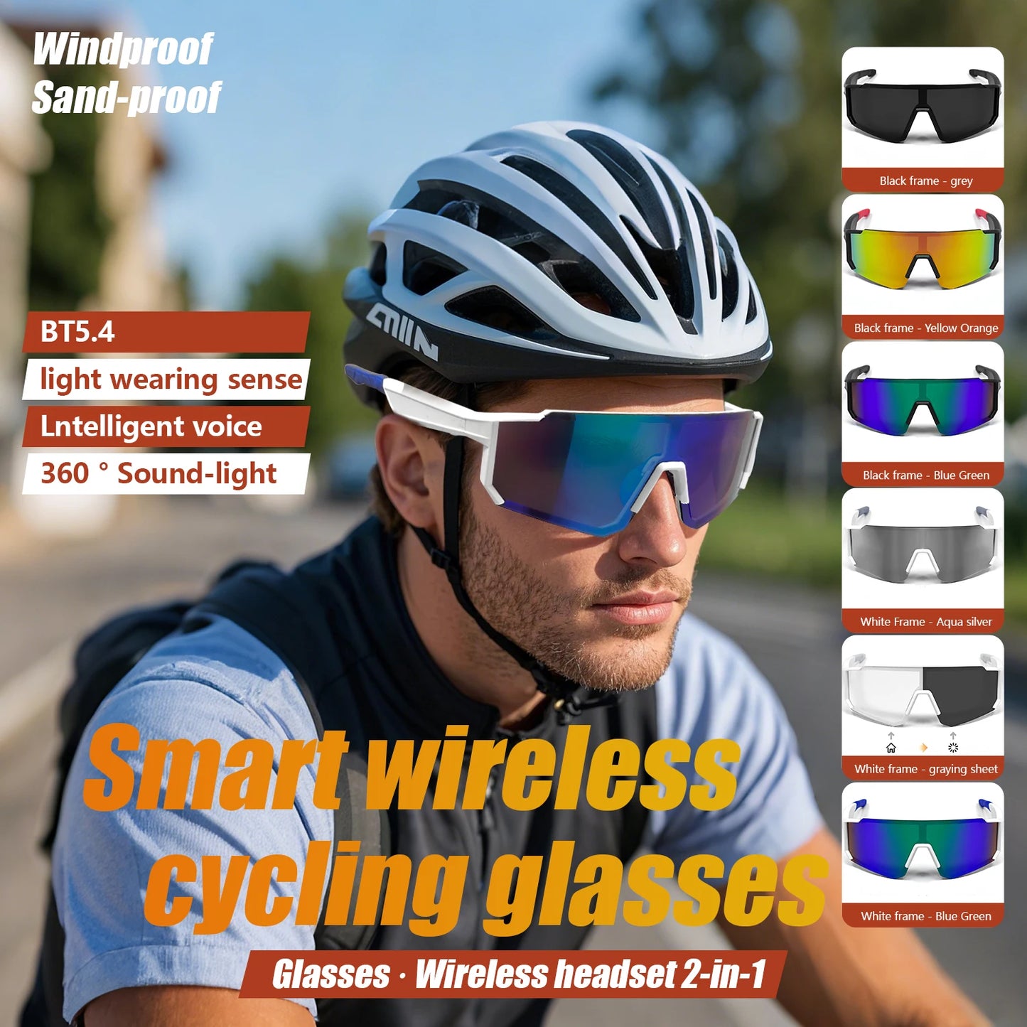 Smart Bluetooth V5.4 Cycling Sunglasses – Music & Calls