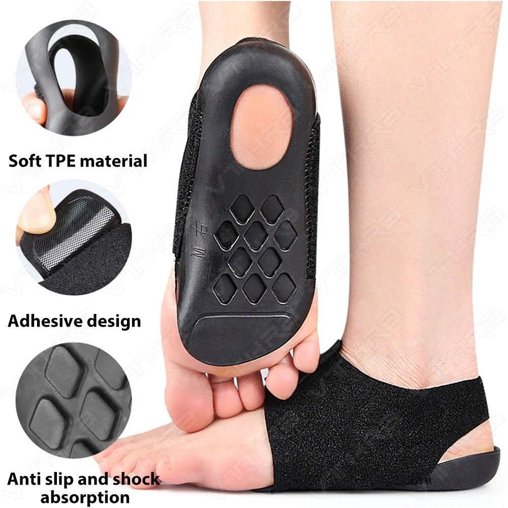 1 paire de chaussettes de soutien de la voûte plantaire en gel – Coussinets élastiques