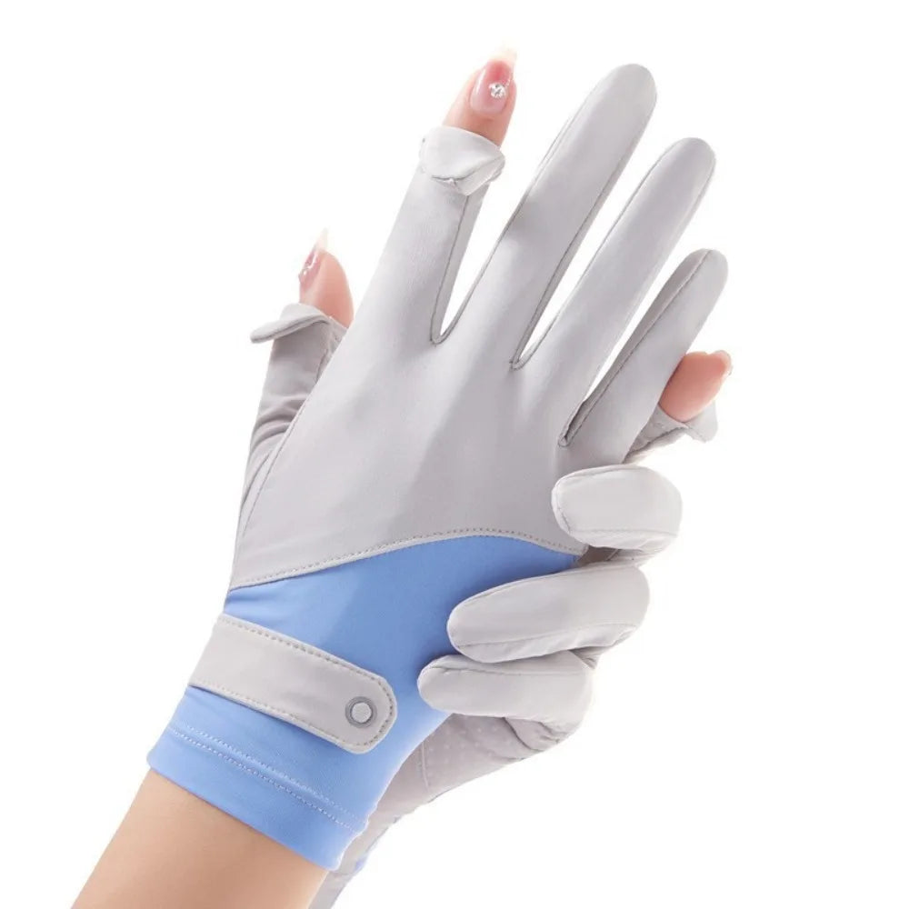 Women’s UV-Protective Ice Silk Gloves – Lightweight Summer