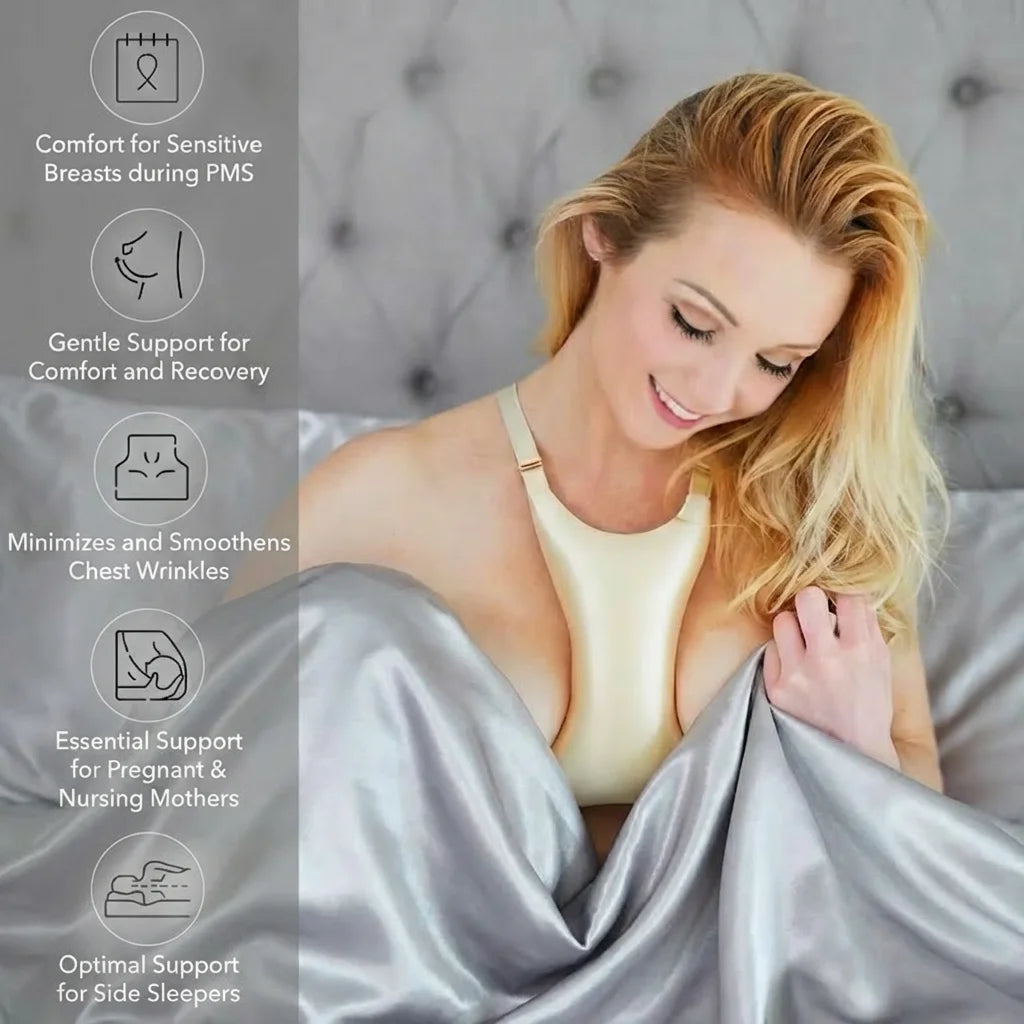 Oreiller Anti-Rides Poitrine & Décolleté pour Dormeurs sur le Côté