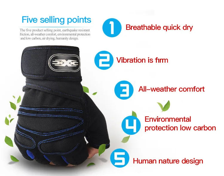 Fingerless Gym Gloves with Wrist Support –  Training Gloves