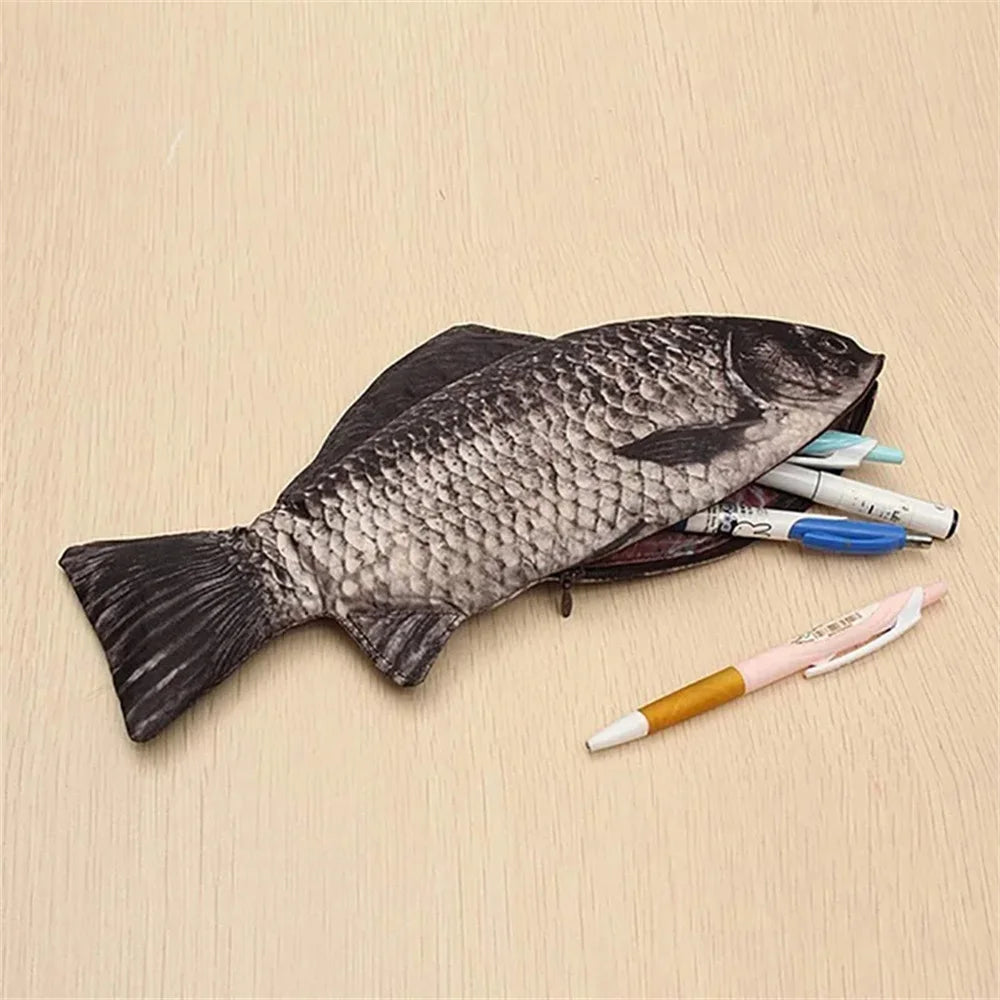 Realistic Carp Pencil Case – Fish-Shaped Makeup & School Bag