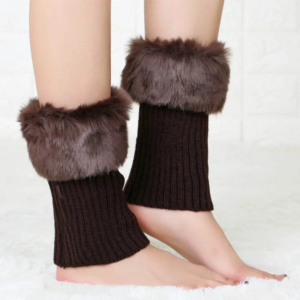 Turn-Over Fur Boot Cuffs – Warm Leg Warmers & Foot Covers