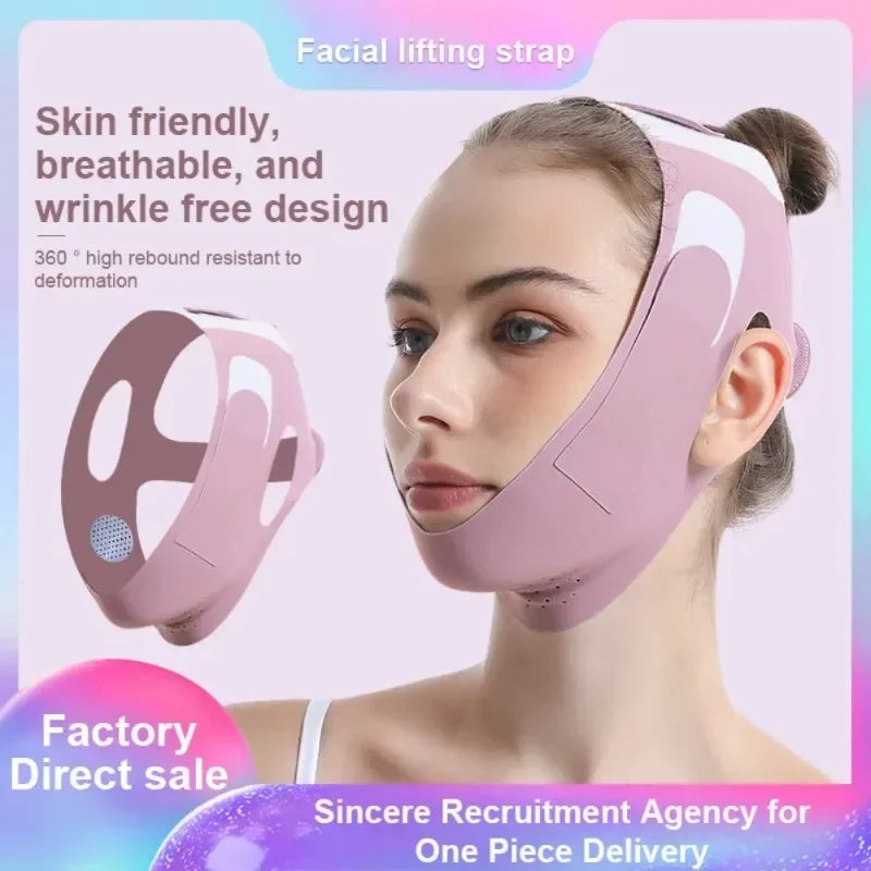Bandeau de lifting réutilisable en V – Sangle de raffermissement du menton et des joues