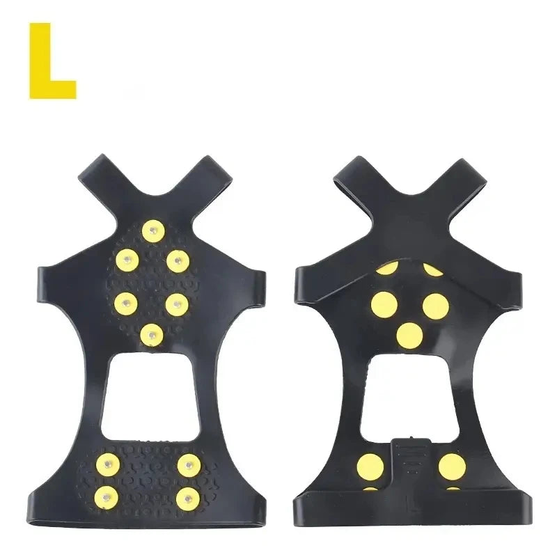 2-Pack Anti-Slip Shoe Grips with Steel Spikes for Snow & Ice