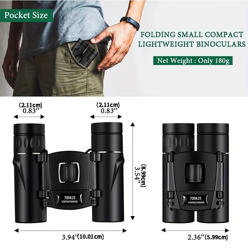 700x25 HD Binoculars – BAK4 FMC Long-Range Compact Binoculars