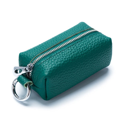 Leather Key Holder with Zipper – Mini Wallet & Key Organizer