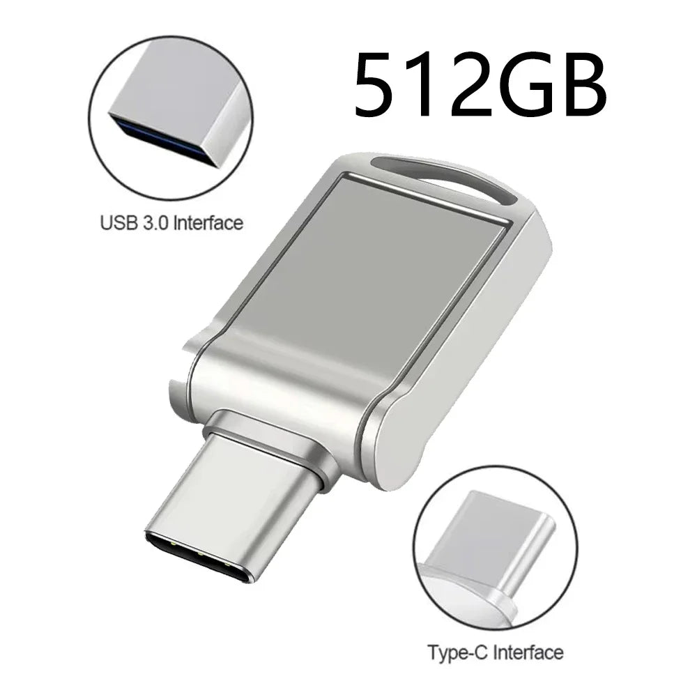 Type-C USB Flash Drive 2TB – High-Speed USB 3.0 OTG