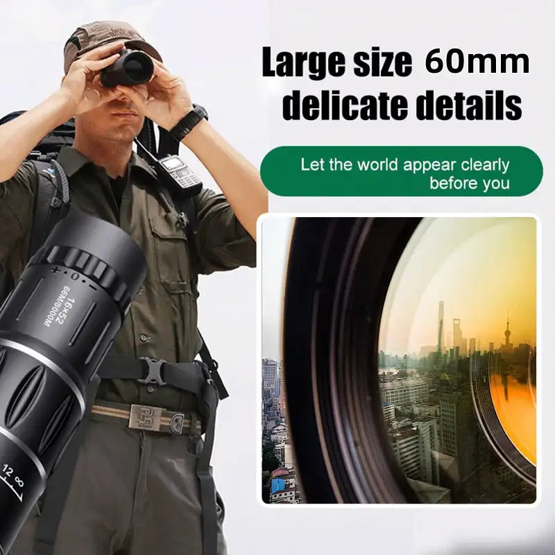 High Magnification Monocular Telescope – 16x52 Long-Range