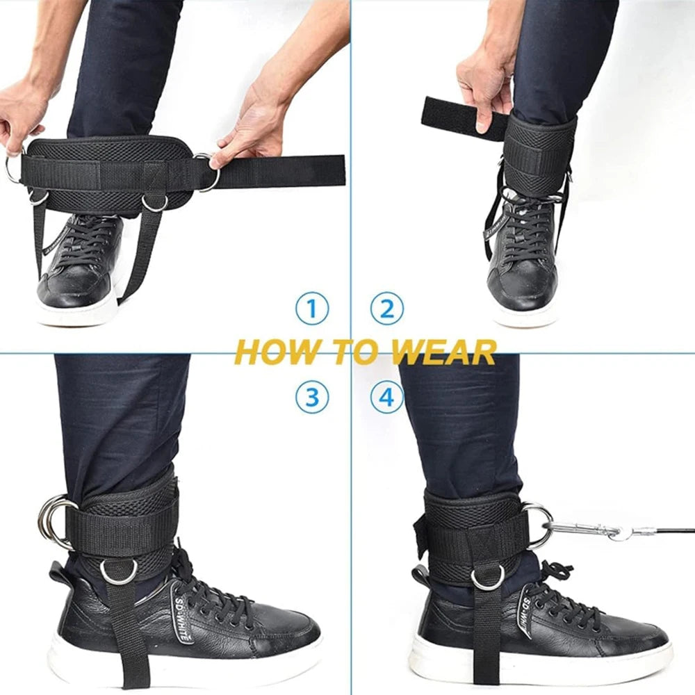 D-Ring Ankle Strap – Adjustable Gym & Cable Attachment