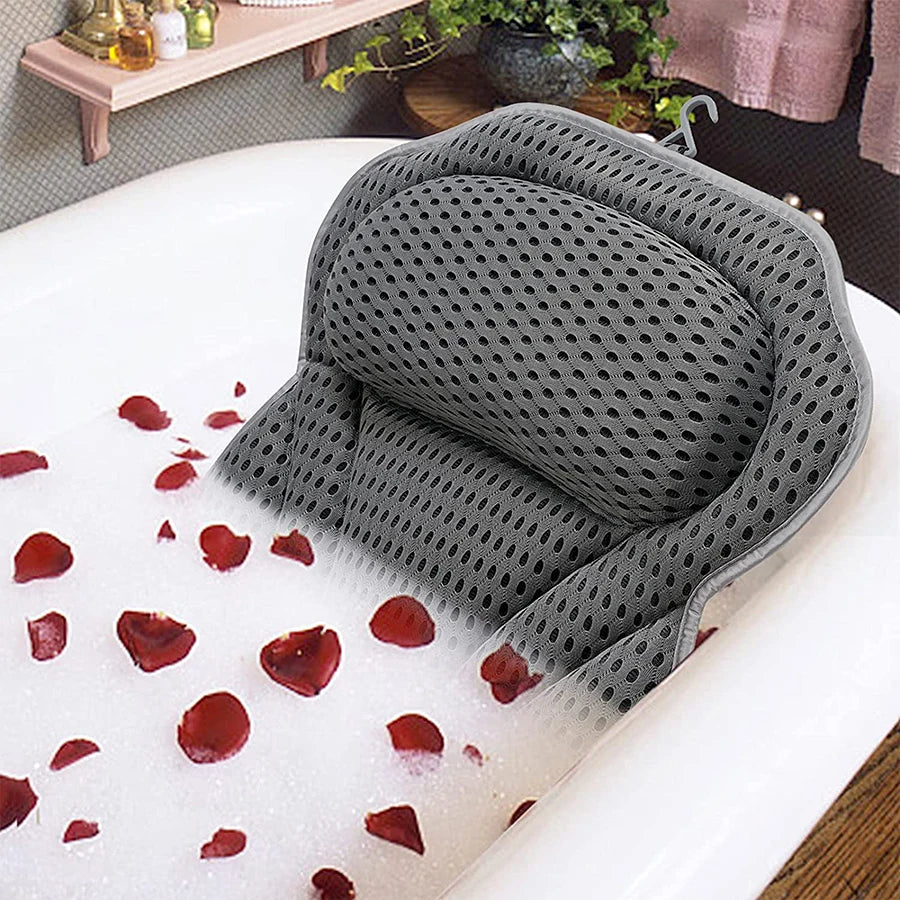 3D Mesh Bath Pillow – Ultra-Soft Neck & Back Support