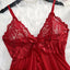 Ensemble de Lingerie en Dentelle Rouge Transparent pour Femmes – Chemise de Nuit Sexy