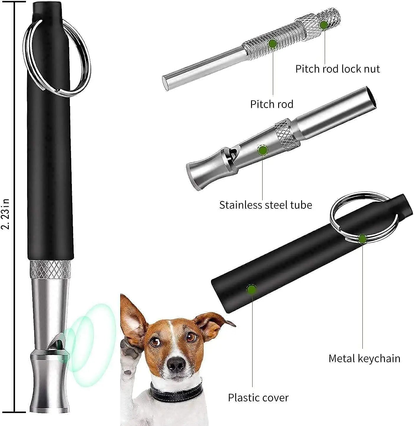 Sifflet et clicker professionnels pour chiens – Signaux ultrasoniques de dressage et d'apaisement