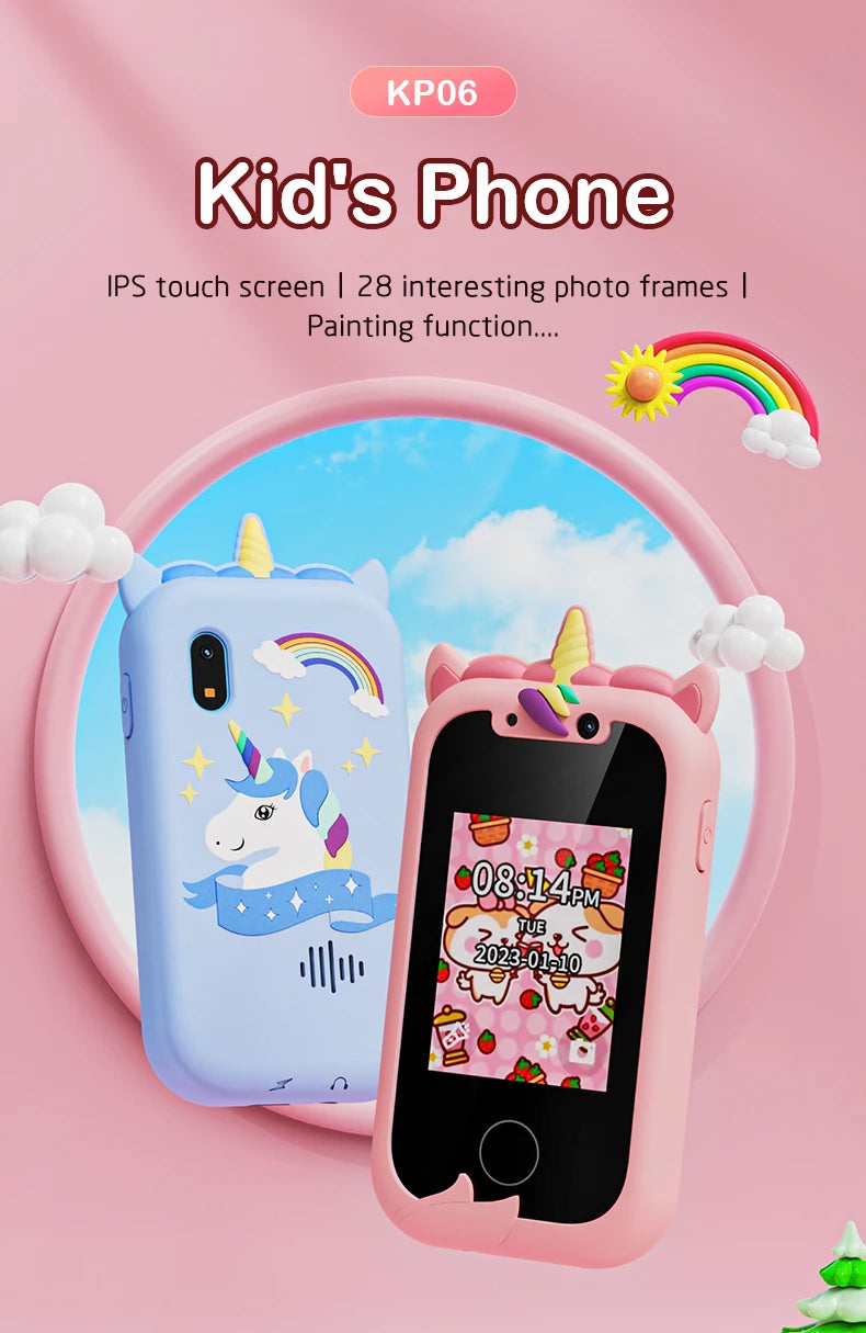 Kids Unicorn Smartphone Toy – Dual Camera, Music Player