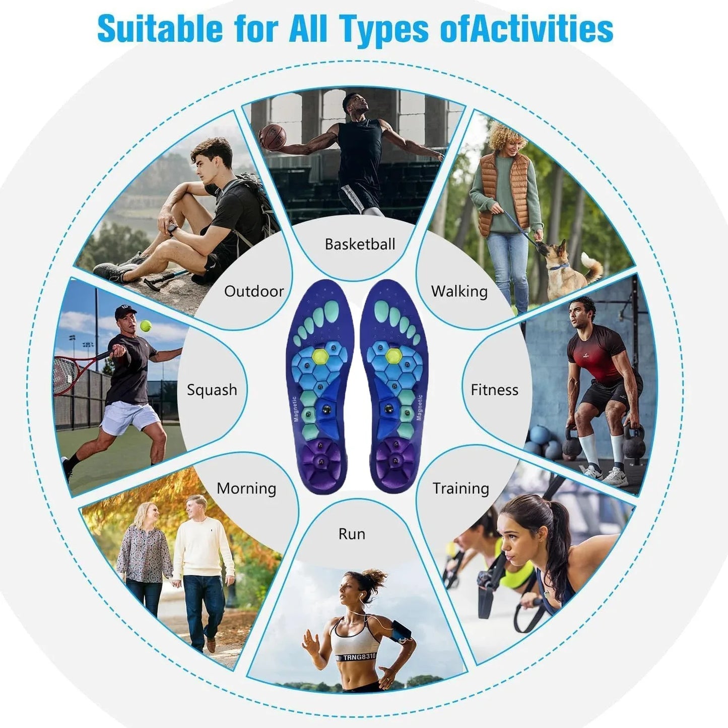 Magnetic Acupoint Massage Insoles – Shock-Absorbing Foot