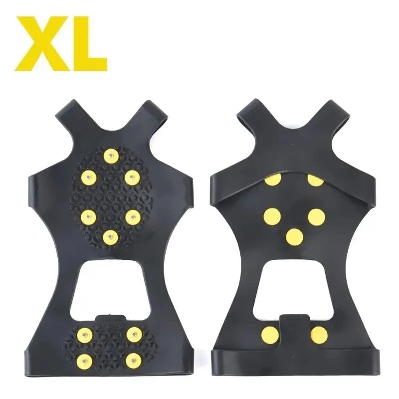2-Pack Anti-Slip Shoe Grips with Steel Spikes for Snow & Ice