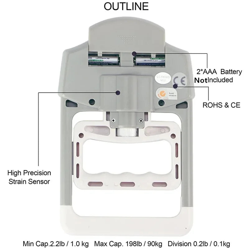 Digitale handdynamometer met lcd-scherm – 90 kg gripkracht- en revalidatiemeter