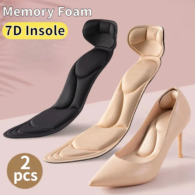 7D Memory Foam Insoles 2-in-1 High-Heel Comfort
