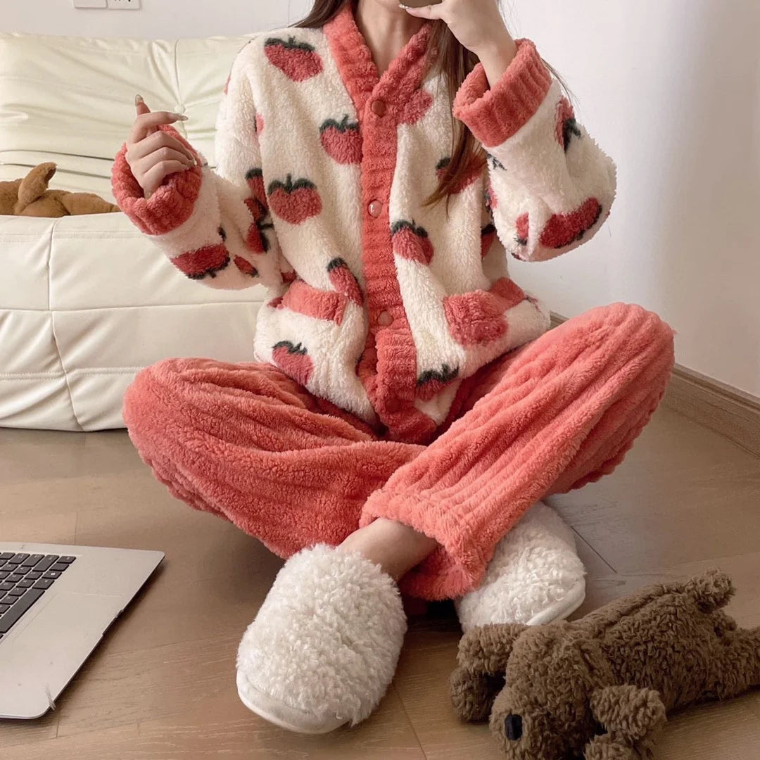 Women’s Flannel Pajama Set – Warm Cozy Homewear