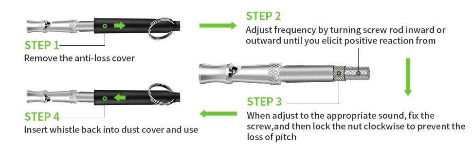 Sifflet et clicker professionnels pour chiens – Signaux ultrasoniques de dressage et d'apaisement