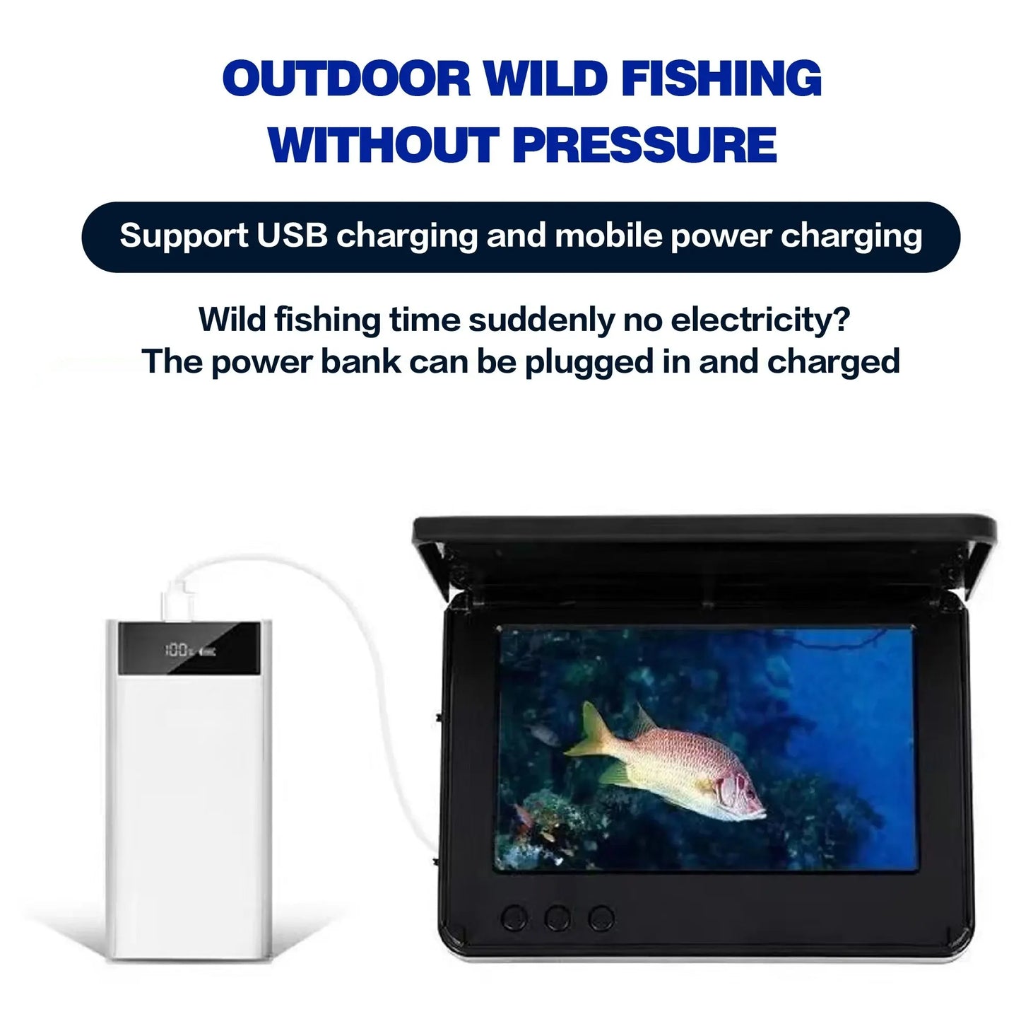 Portable Fish Finder with Camera 1080P LCD, Night Vision