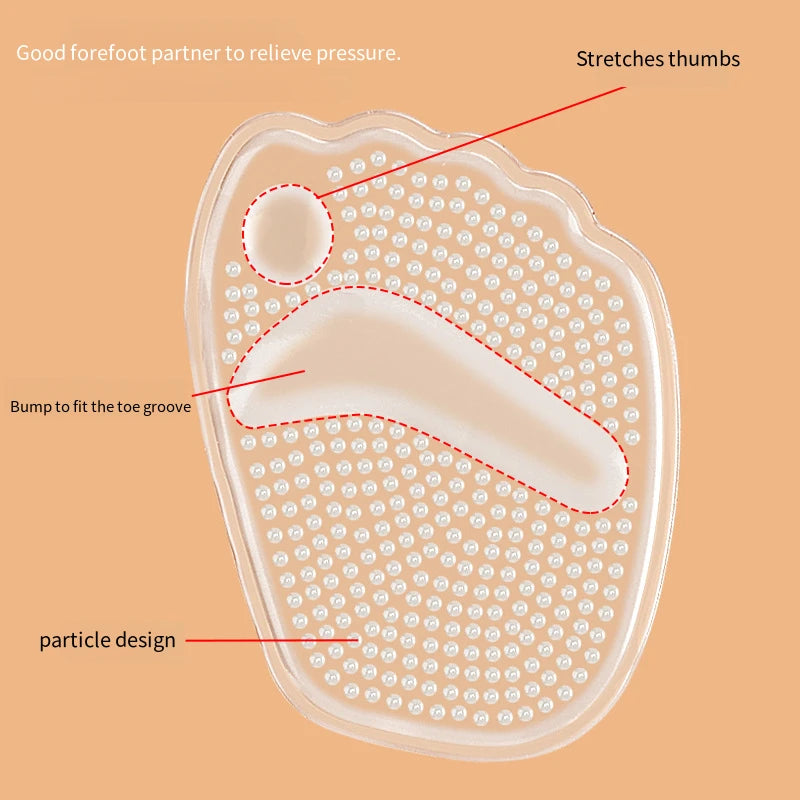 Anti-Slip Gel Shoe Pads – Self-Adhesive Forefoot Cushions