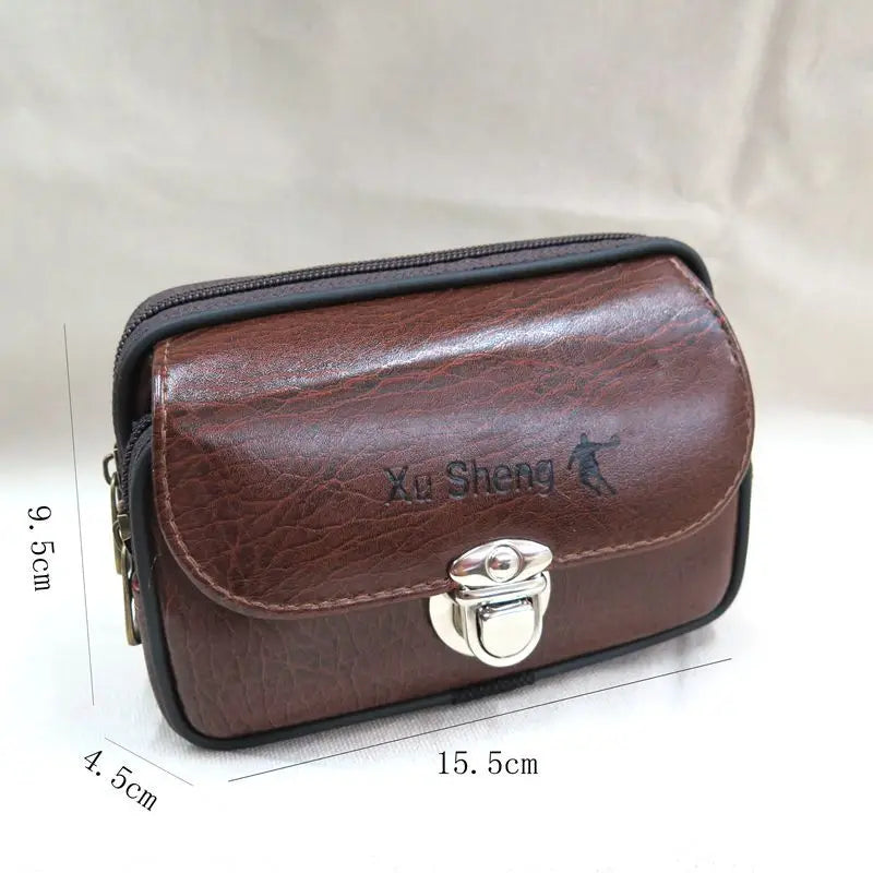 Men’s Leather Belt Bag – Vertical Phone Holster