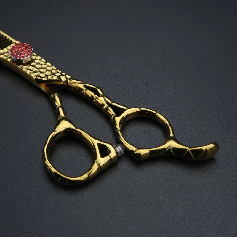 6” Gold Barber Scissors – Cutting & Thinning Set