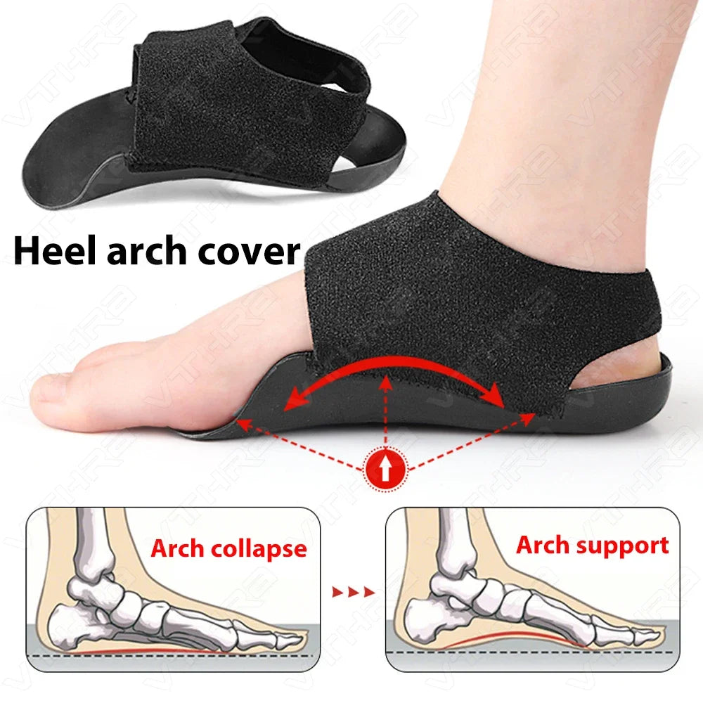 1 paire de chaussettes de soutien de la voûte plantaire en gel – Coussinets élastiques