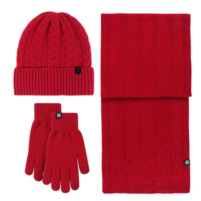Warm 3-Piece Winter Set – Knitted Hat, Scarf & Gloves