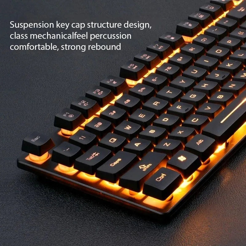Ensemble clavier et souris gaming étanches – Rétroéclairage lumineux
