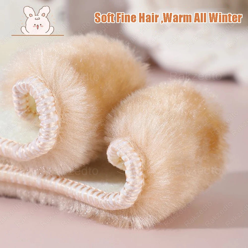 Semelles chauffantes pour enfants – Semelles chaudes d'hiver avec fausse fourrure