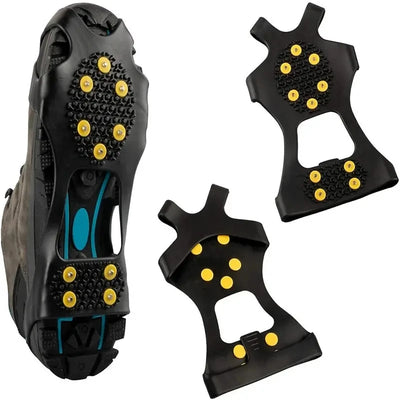 2-Pack Anti-Slip Shoe Grips with Steel Spikes for Snow & Ice