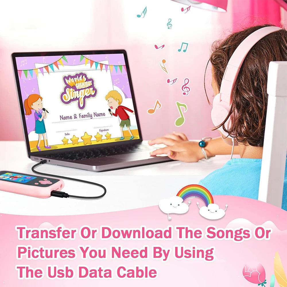 Téléphone jouet pour enfants – Appareil photo, lecteur MP3 et jeux de puzzle, 32 Go
