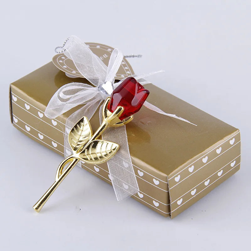 Mini fleur en cristal Rose en verre – Cadeau décoratif élégant